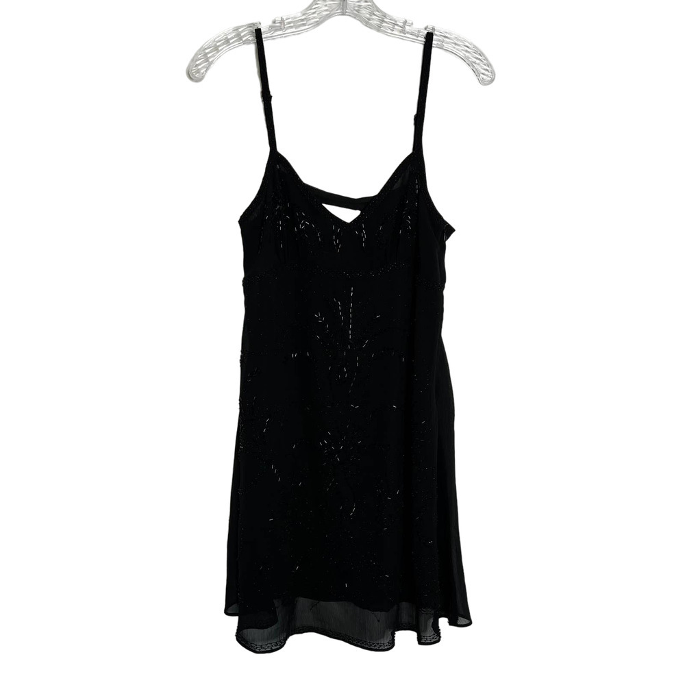 Bizz Princess NWT Women's Black Front Embellished Sleeveless Sheer Blouse Size M